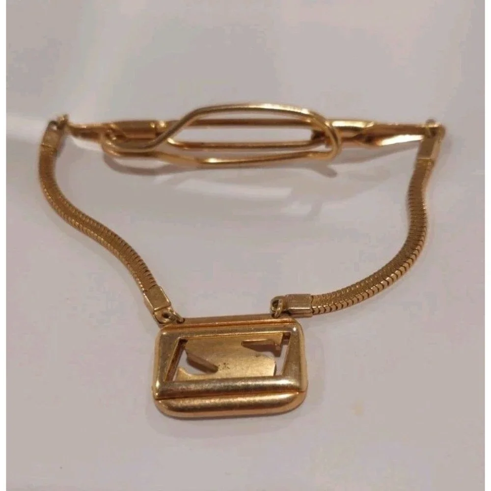 Anson 'S' Monogram Tie Bar Golden Tone